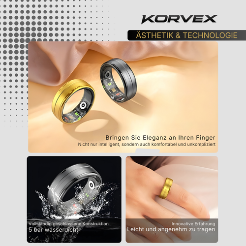 KORVEX Smart Ring – Gesundheitstracking am Finger | IP68 Wasserdicht