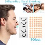 30 Tage magnetische Nasenstreifen, Atemdilatatoren, Schnarchset, erhöht den Lufteinlass, Nasenklammer, Nasenstreifen, reduziert Schnarchen