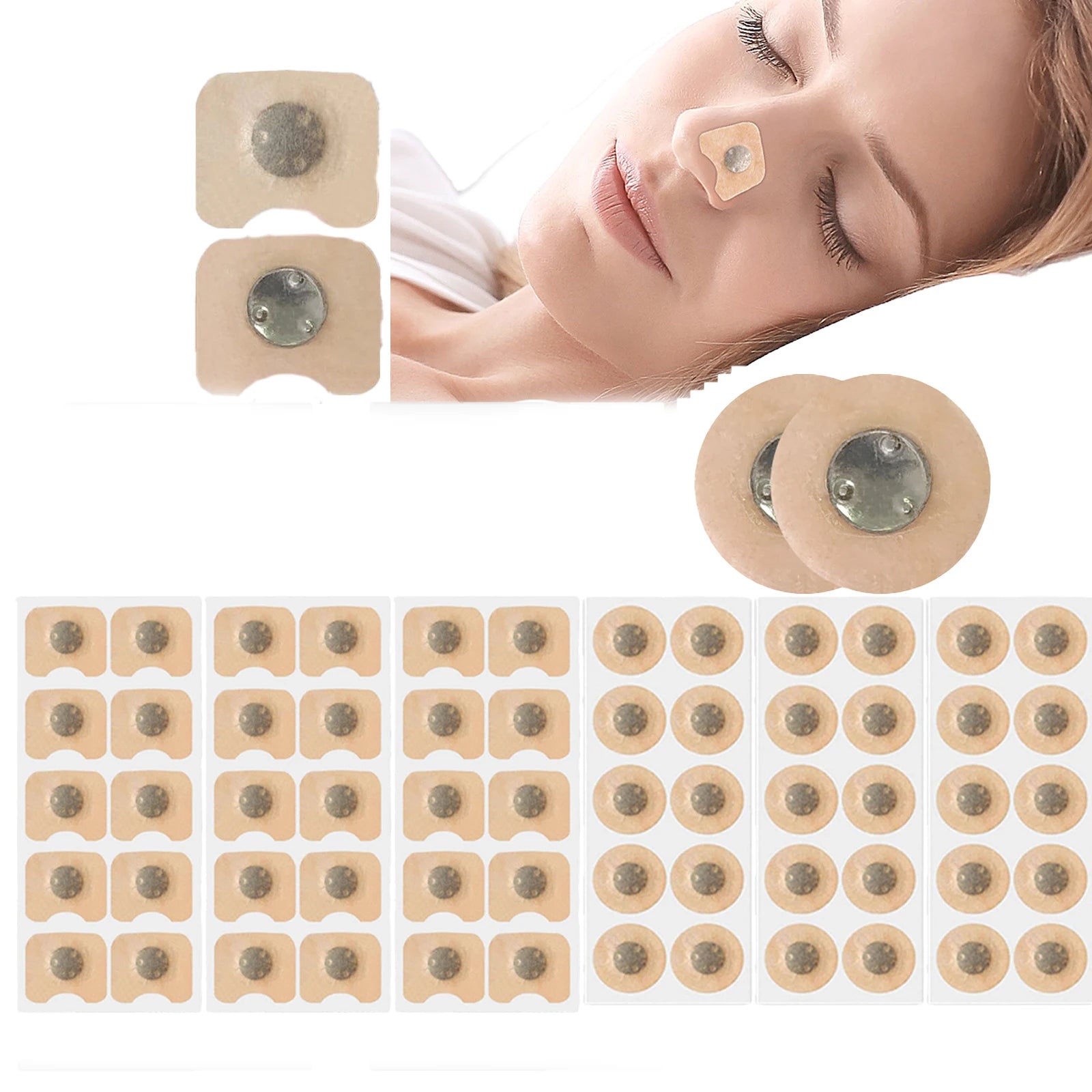 90-teiliges Nasenstreifen-Packung mit Anti-Schnarch-Nasendilatatoren, magnetische Nasenstreifen, Ansaug- und Atemgeräte