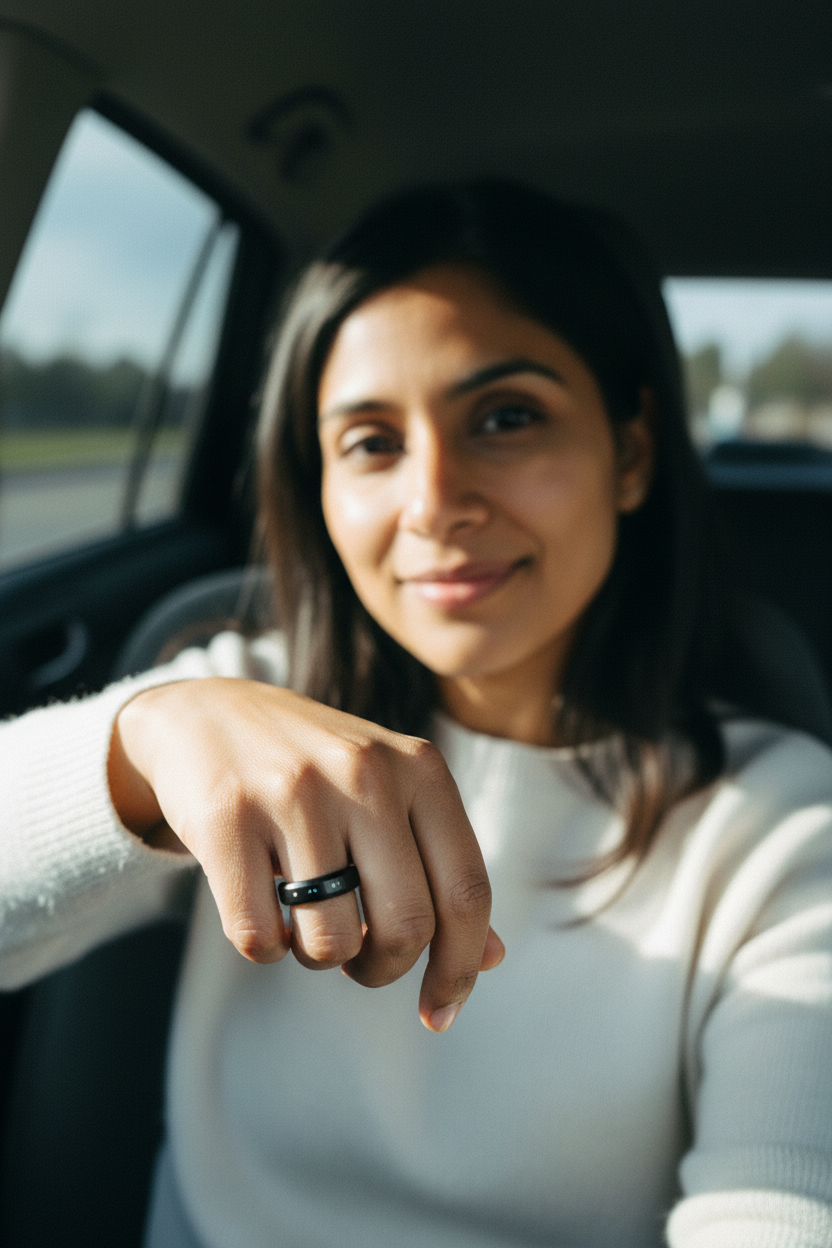 UGC Selfie 9 – Frau im Auto
